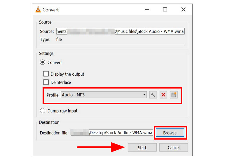Vlc Media Player Angiv profil Start