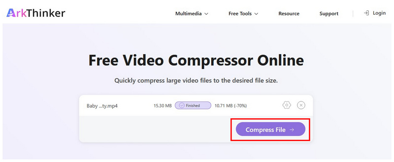 Arkthinker Free Video Compressor Online Comprimi file