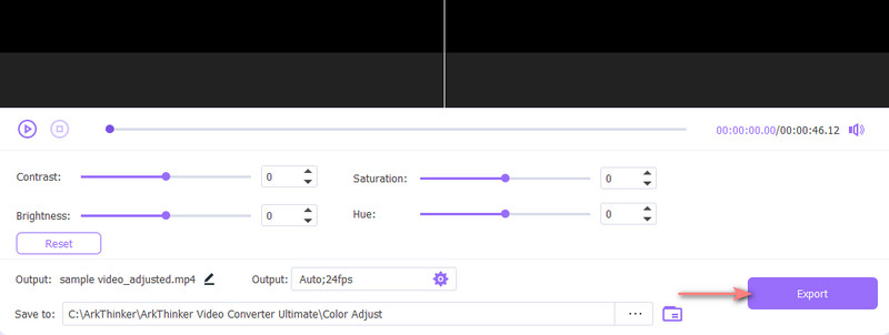 Export Video Color Correction