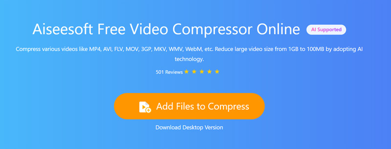 Compressor de vídeo online gratuito Aiseesoft