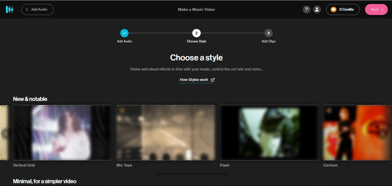 Επιλέξτε ένα στυλ για να δημιουργήσετε ένα μουσικό βίντεο