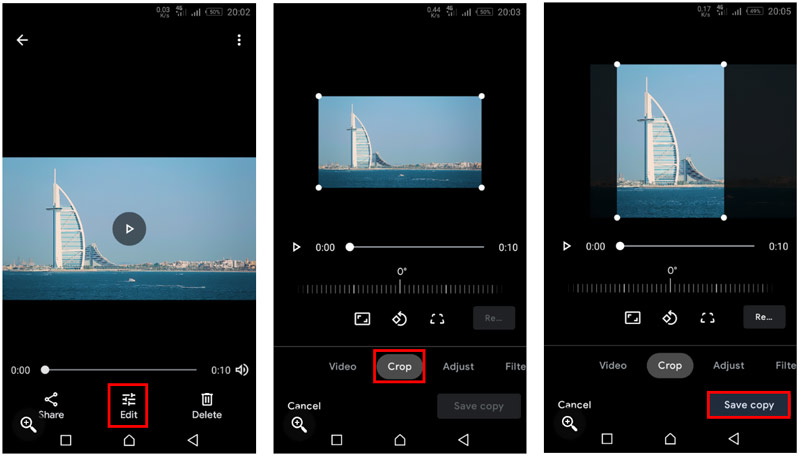 Cortar um vídeo no telefone Android gratuitamente