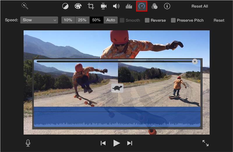 Acelerar un vídeo en iMovie Mac