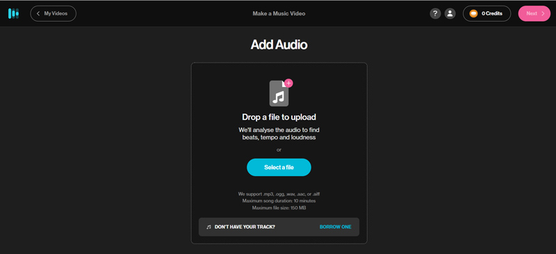 Upload Audio to Make MV Online