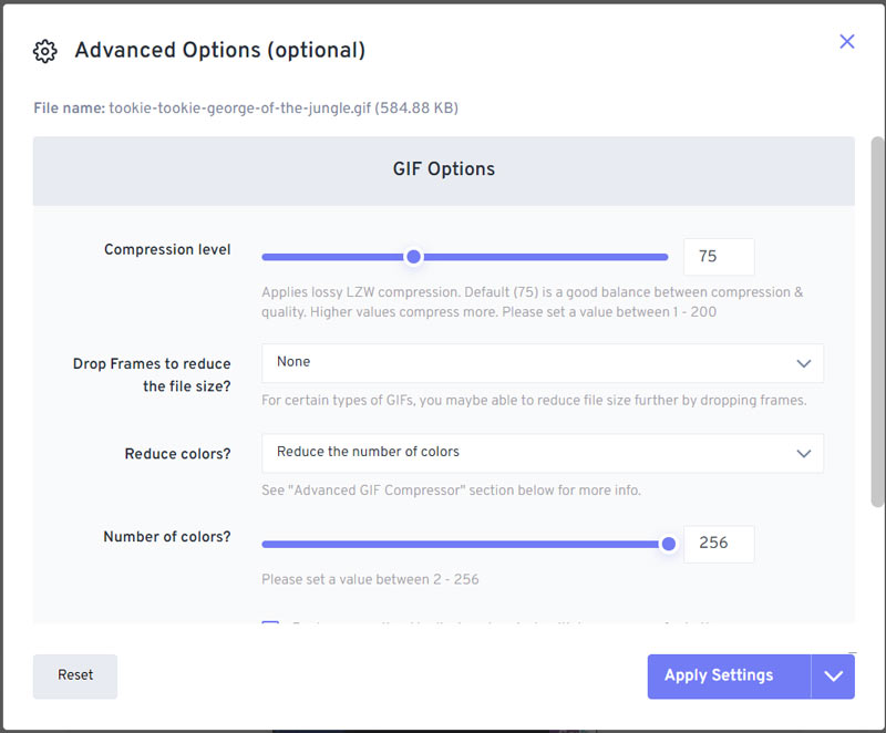 graphics - Can I use Preview to make this GIF file size smaller