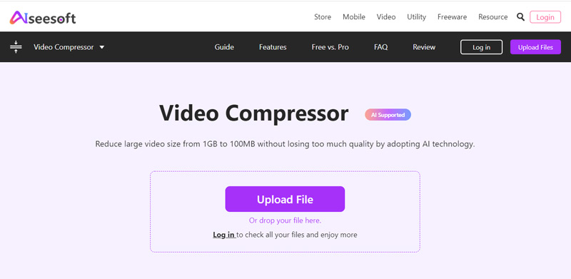 Aiseesoft Free Online Video Compressor