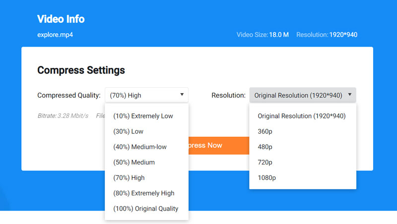 Decrease Video Quality Resolution FlexClip