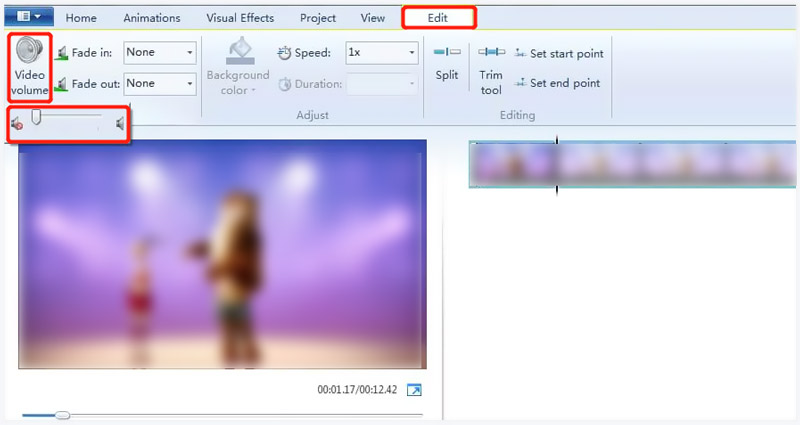 Ztlumit zvuk videa v programu Windows Movie Maker