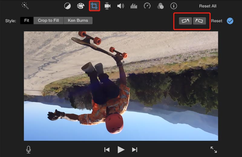 Повертайте відео в iMovie на Mac