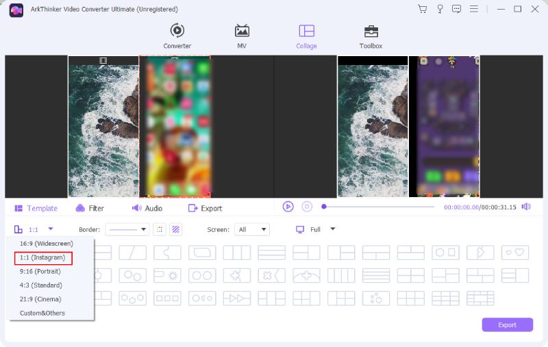 Choose Instagram Aspect Ratio