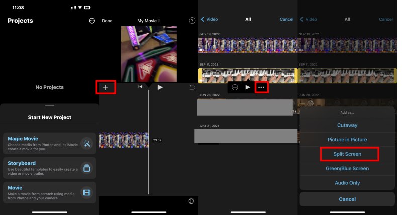 iMovie Side om Side Video App