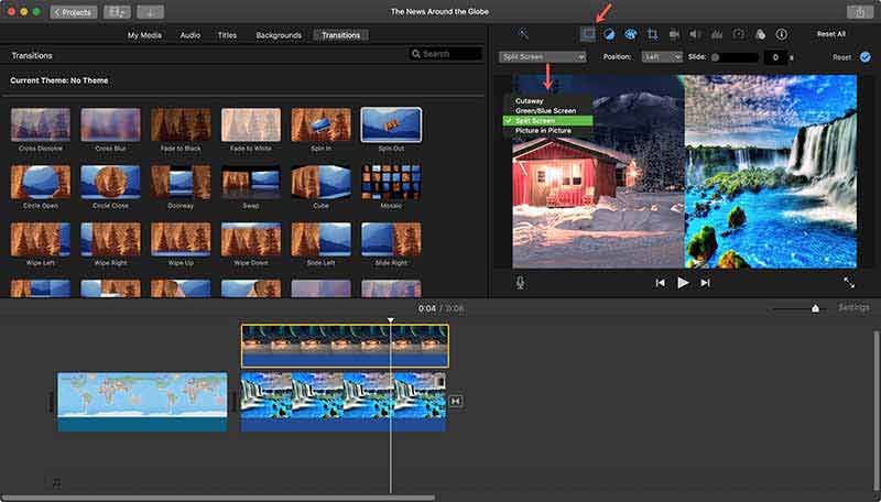 iMovie Split Screen