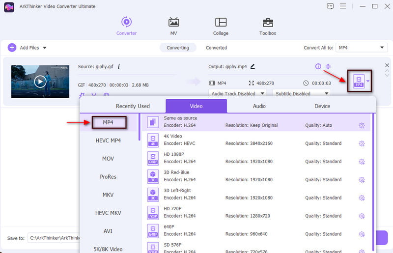 Convert GIF Format to MP4 Format