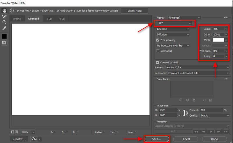 Video di Photoshop in GIF