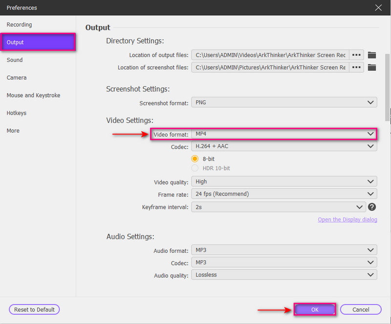 Change Output Format to GIF