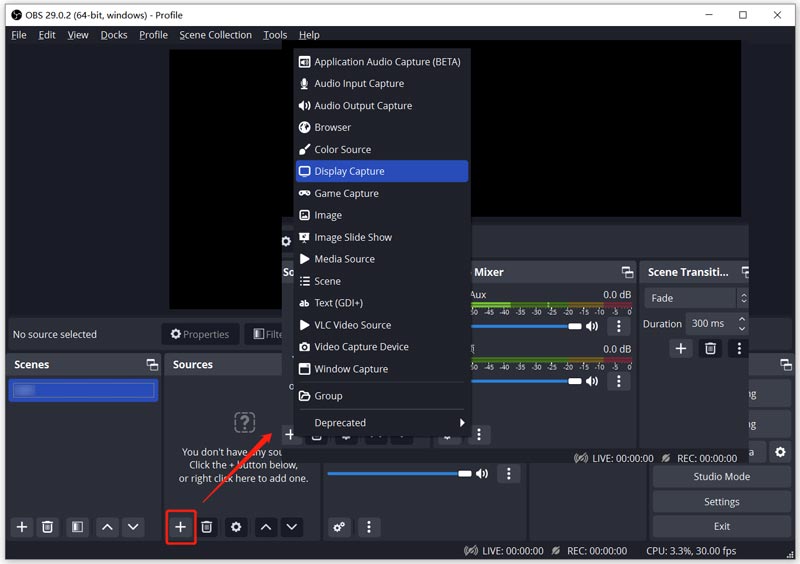 OBS Studio Display Capture ve Windows