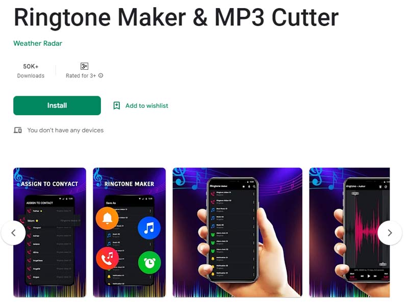 Ringtone Maker MP3 Cutter-app voor Android