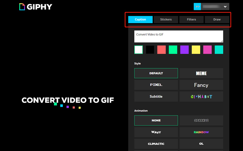 Converter vídeo em GIF GIPHY