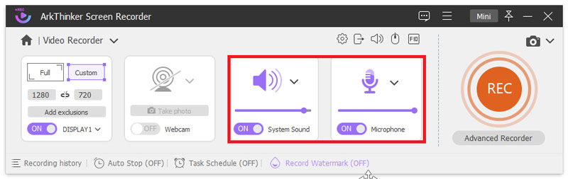 Choose Among System and Microphone