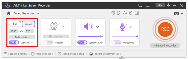 Set the Range of Recording