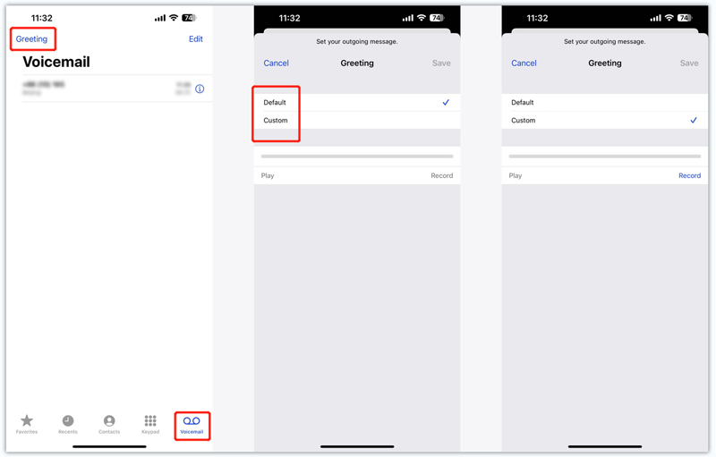 Record Voicemail Message on iPhone