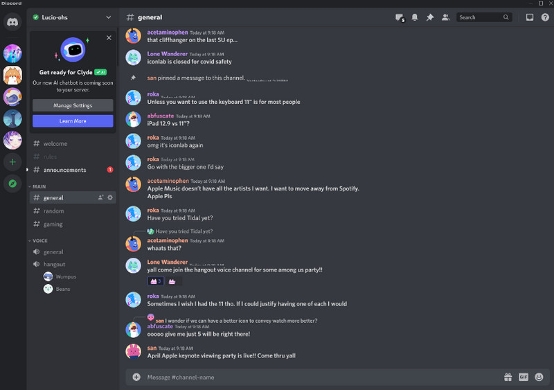 Чат Discord