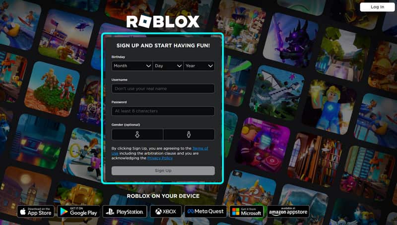 Maak een Roblox-account aan