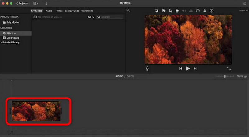 Dra Video iMovie