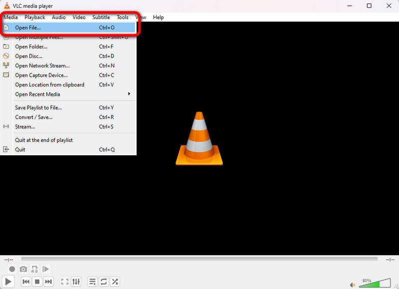 Открыть файл VLC