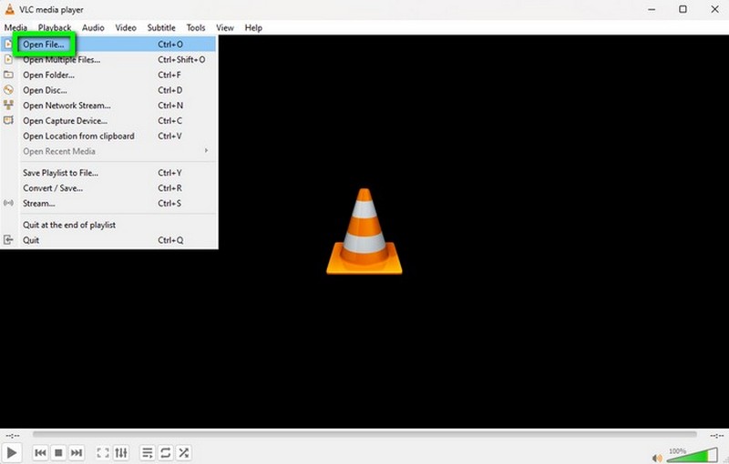 ファイルを開く VLC