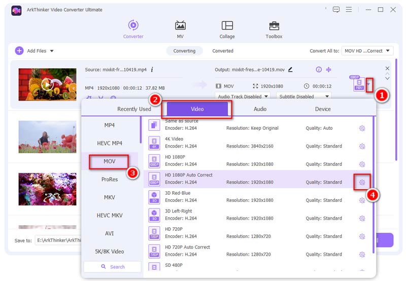 Select Output Format