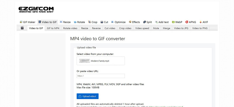 Convertir vídeo a GIF