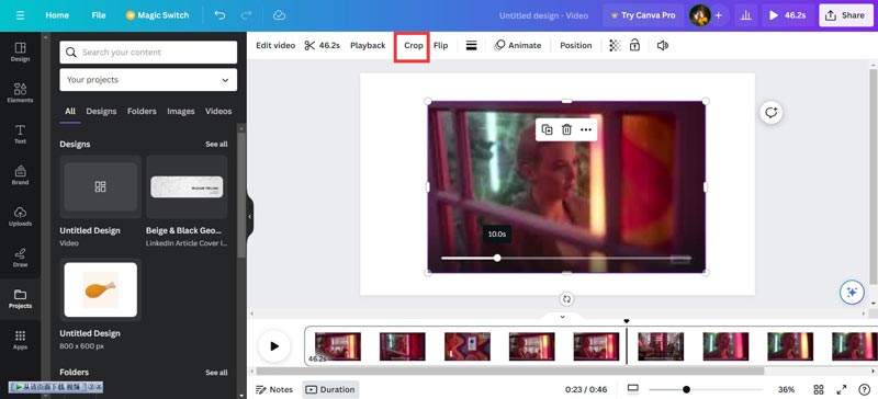 Recortar vídeo en Canva