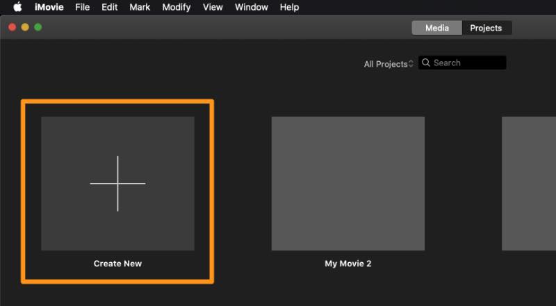 iMovie 创建新