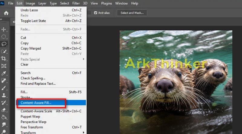 Remplissez Photoshop en fonction du contenu