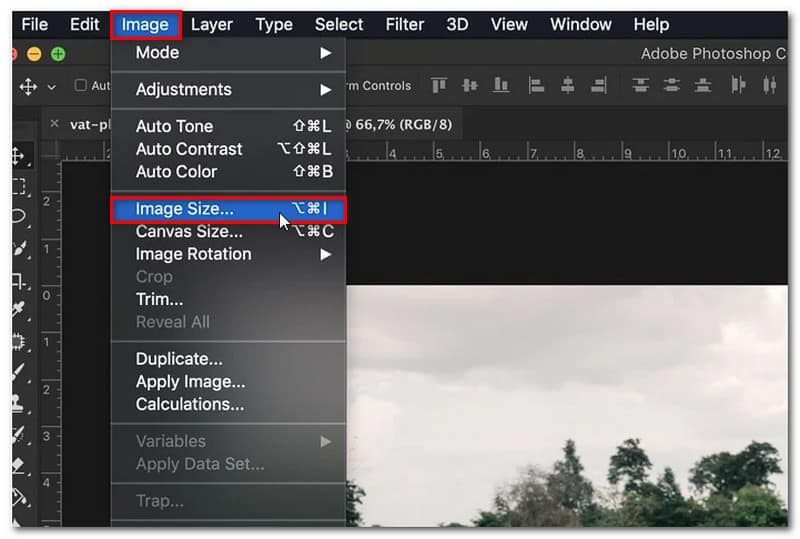 Photoshop Válassza ki a Képméretet