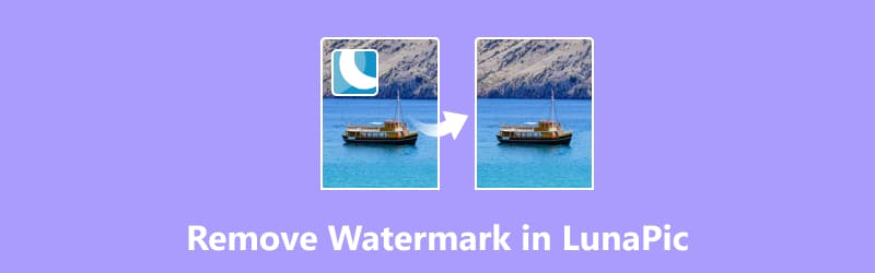 Verwijder het watermerk in Lunapic