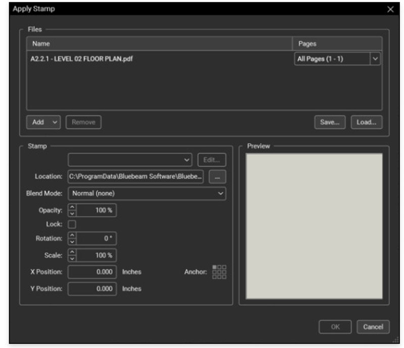 Bluebeam で複数の透かしを調整する