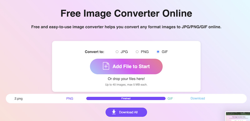 Converti PNG in GIF online