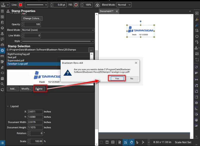 Slet Bluebeam vandmærke