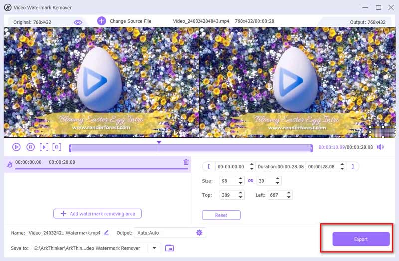 Supprimer le filigrane Renderforest de la vidéo