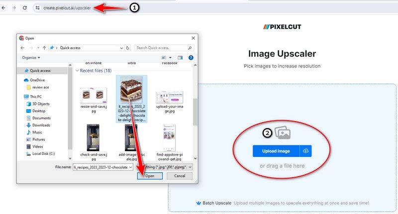 Upload Image in Upscale Menu