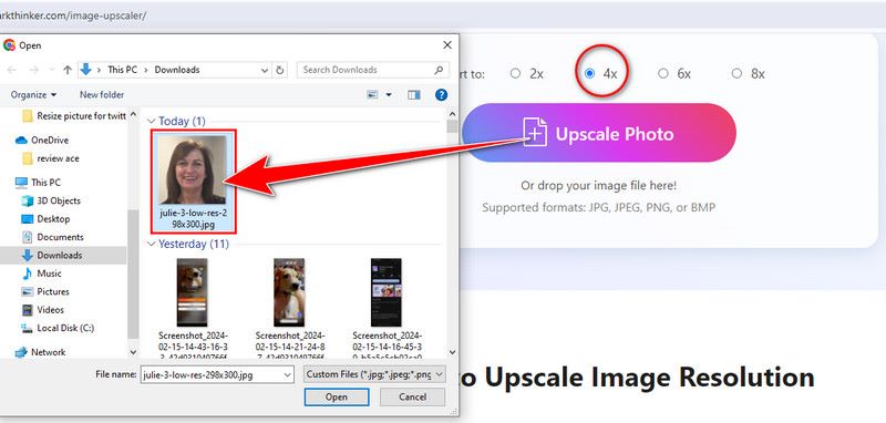 Upload Photo and Upscale