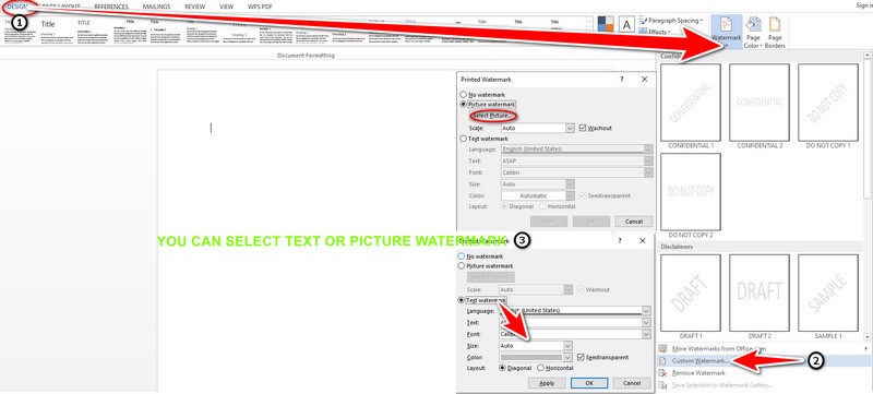 Choose Custom Watermark