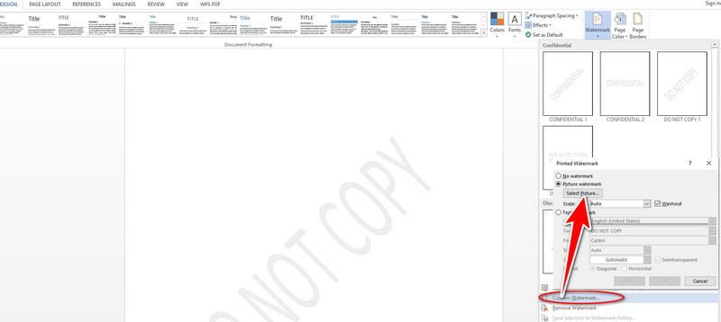 Виберіть Водяний знак зображення