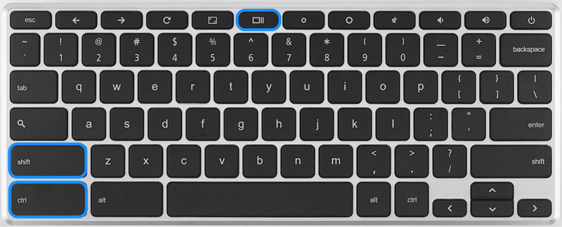 Capture d'écran du clavier du Chromebook