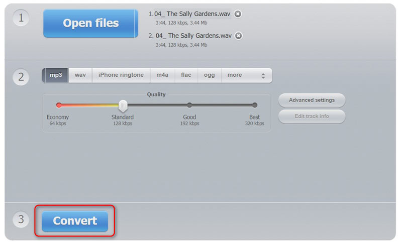 Converter WAV para MP3 online