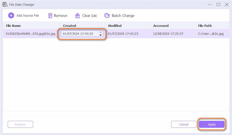 File Date Changer Options