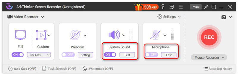 Sound Recording Settings