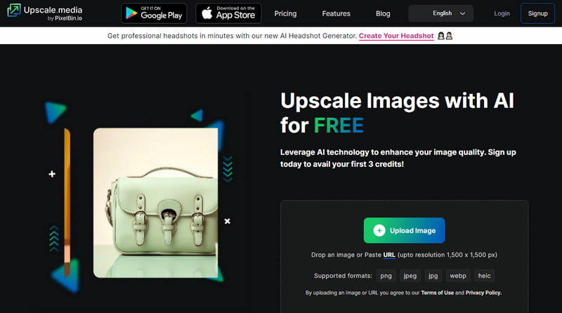 برنامج Upscale Media Image Upscaler لرفع مستوى الصورة